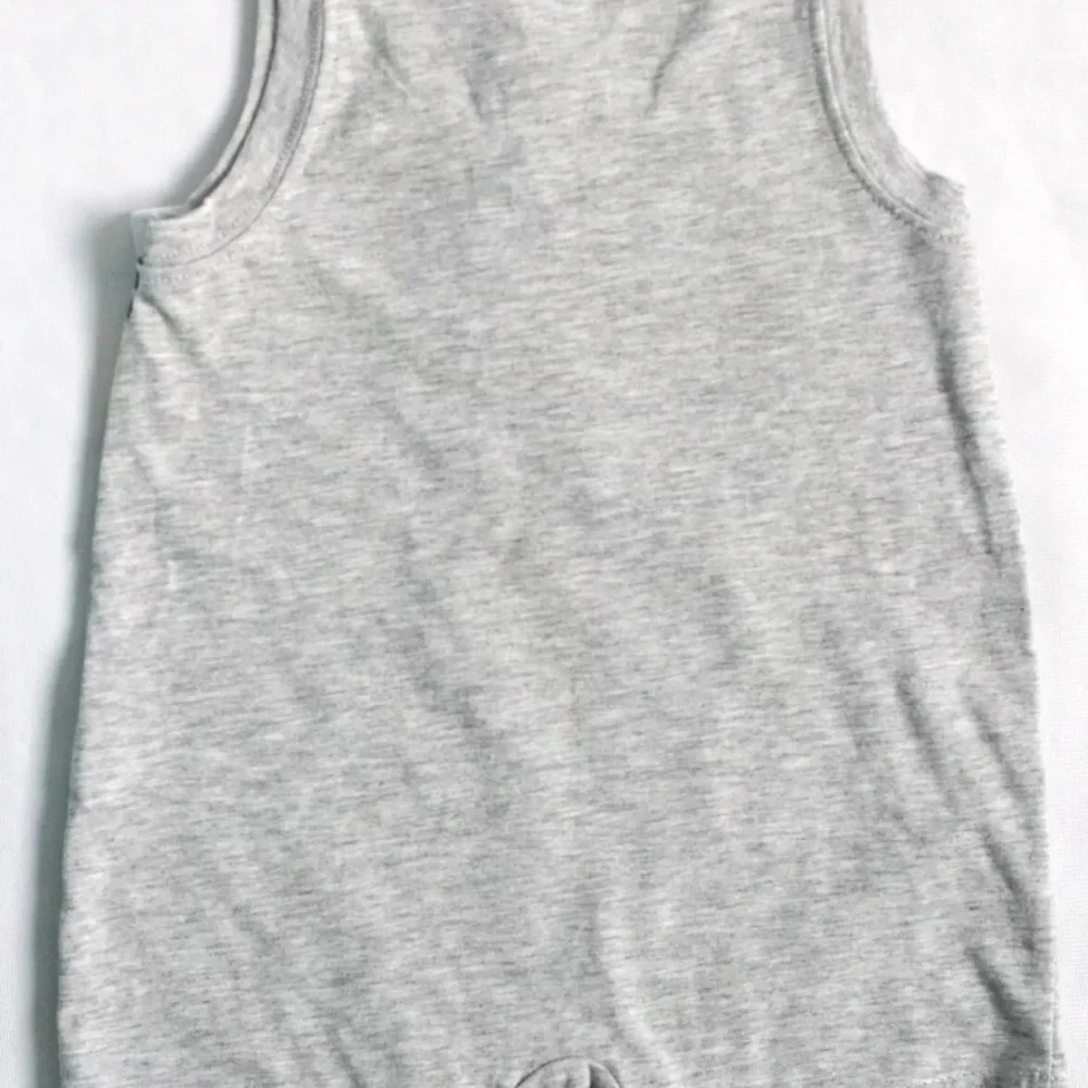 2 Carter's Baby Boys Size 3M Sleeveless Gray Jeep and Stripe Summer Romper